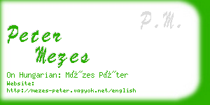 peter mezes business card